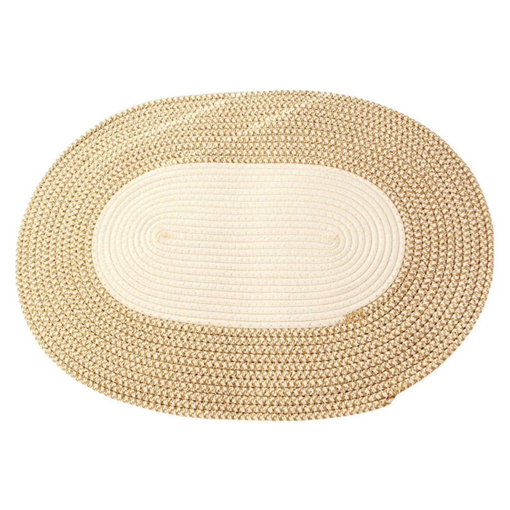 Natural Fiber Woven Oval Mat