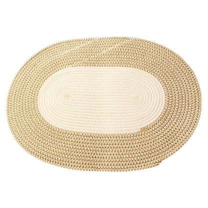 Natural Fiber Woven Oval Mat
