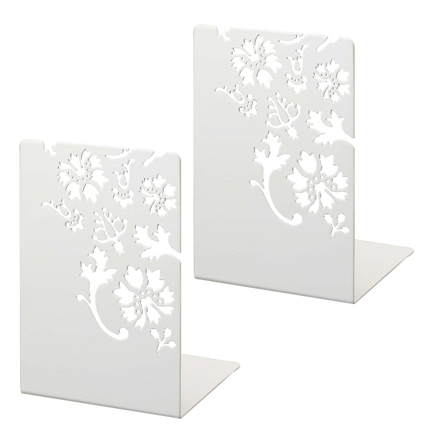 Metallic Book Ends Set of 2 Steel Bookrests - Luxicro
