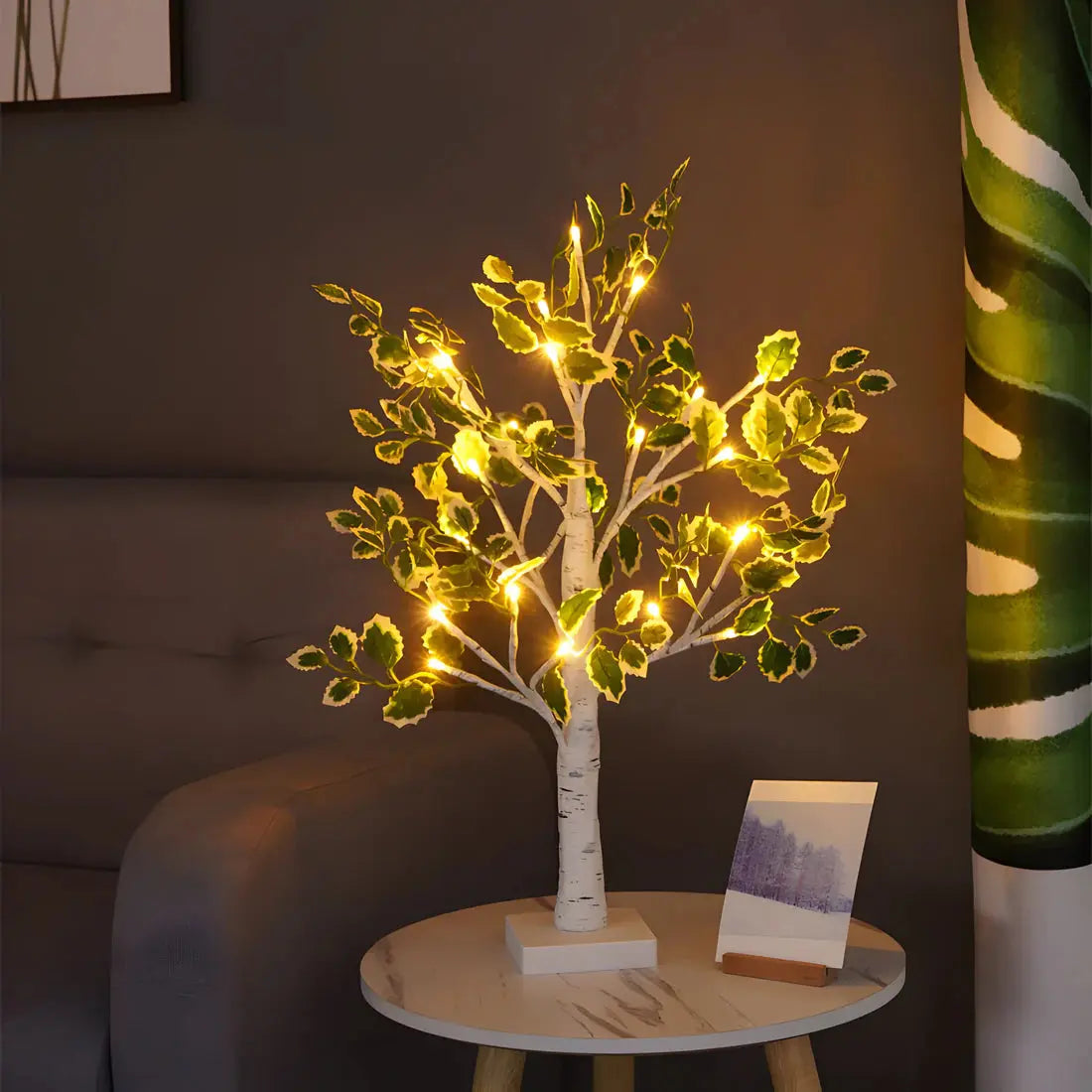 Rustic Tree Table Lamp – Soft LED Light