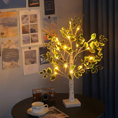 Rustic Tree Table Lamp – Soft LED Light
