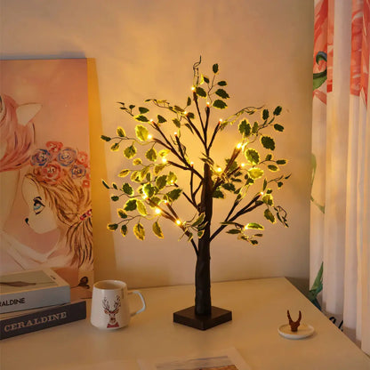 Rustic Tree Table Lamp – Soft LED Light