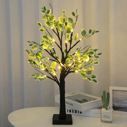 Rustic Tree Table Lamp – Soft LED Light
