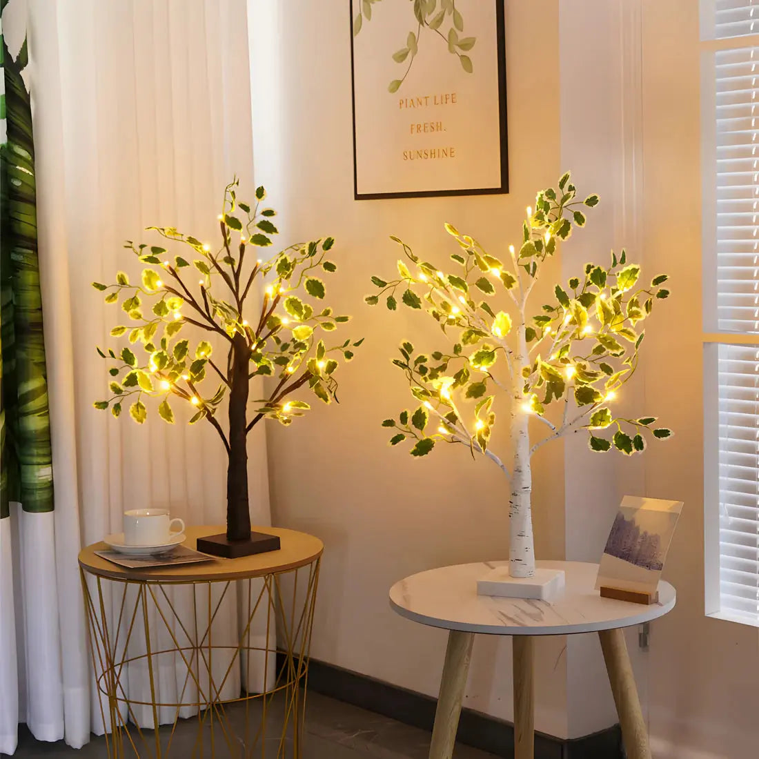 Rustic Tree Table Lamp – Soft LED Light