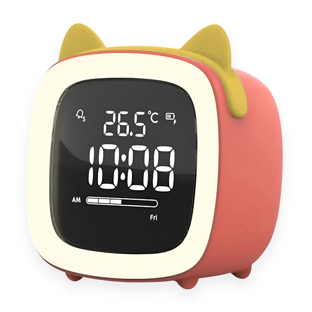 Cute Kids Alarm Clock with LED Nightlight - Luxicro