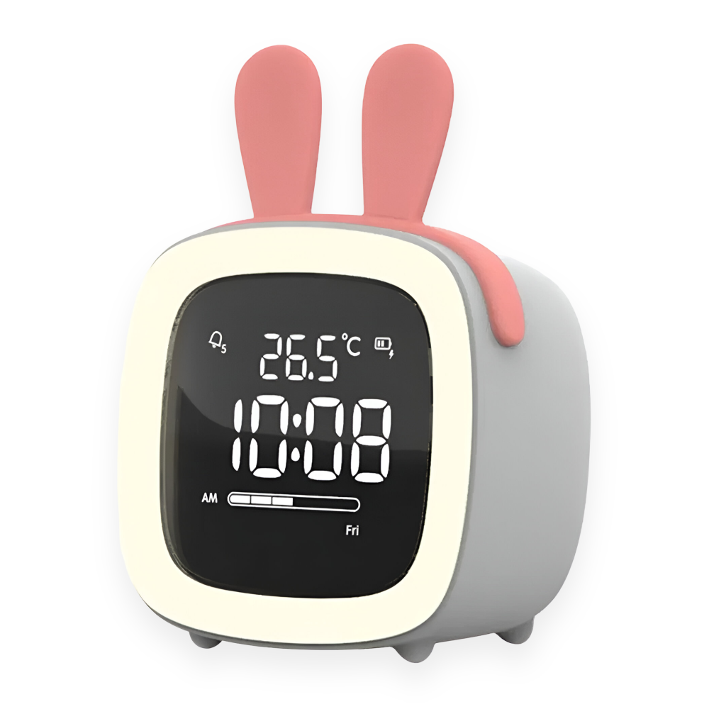 Cute Kids Alarm Clock with LED Nightlight