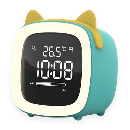 Cute Kids Alarm Clock with LED Nightlight
