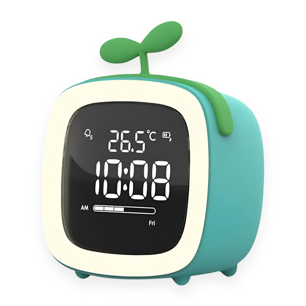 Cute Kids Alarm Clock with LED Nightlight