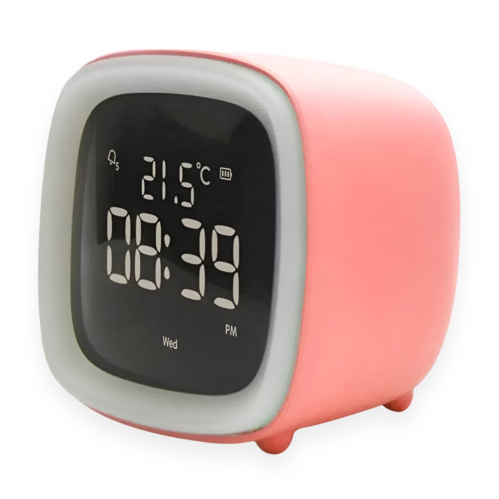 Cute Kids Alarm Clock with LED Nightlight