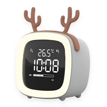 Cute Kids Alarm Clock with LED Nightlight