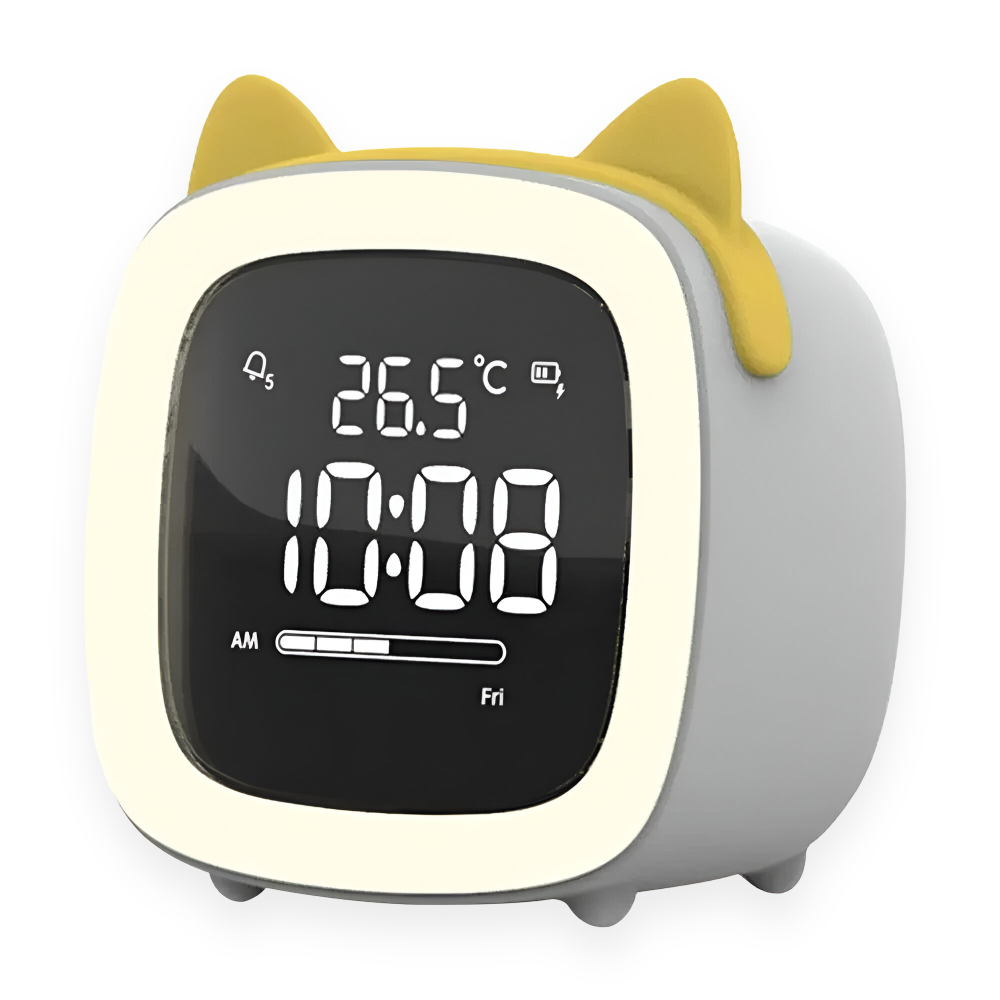 Cute Kids Alarm Clock with LED Nightlight