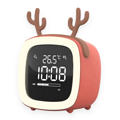 Cute Kids Alarm Clock with LED Nightlight