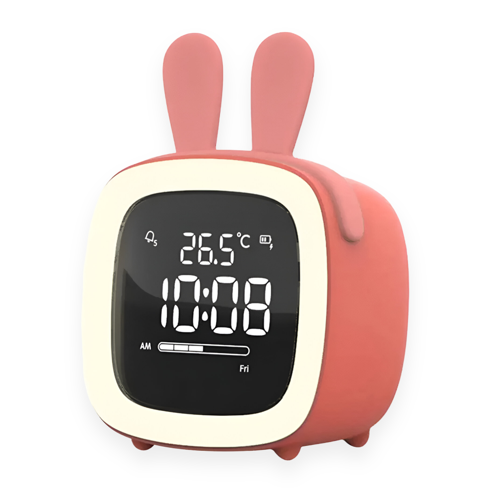 Cute Kids Alarm Clock with LED Nightlight
