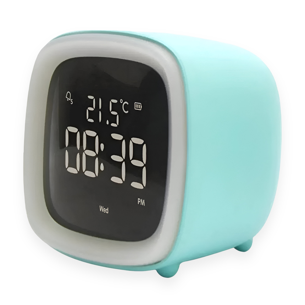 Cute Kids Alarm Clock with LED Nightlight