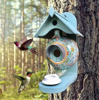 Vibrant Ceramic Bird House Teapot - Luxicro