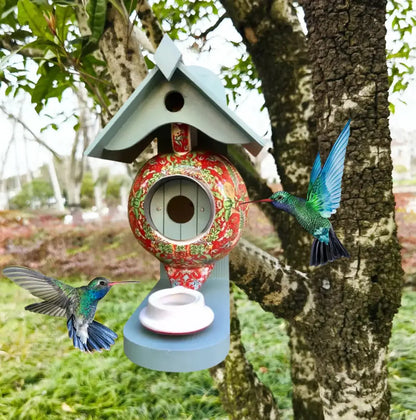 Vibrant Ceramic Bird House Teapot