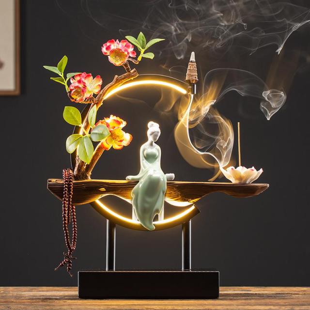 Decorative Stone Waterfall Incense Burner
