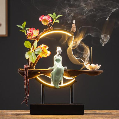Decorative Stone Waterfall Incense Burner