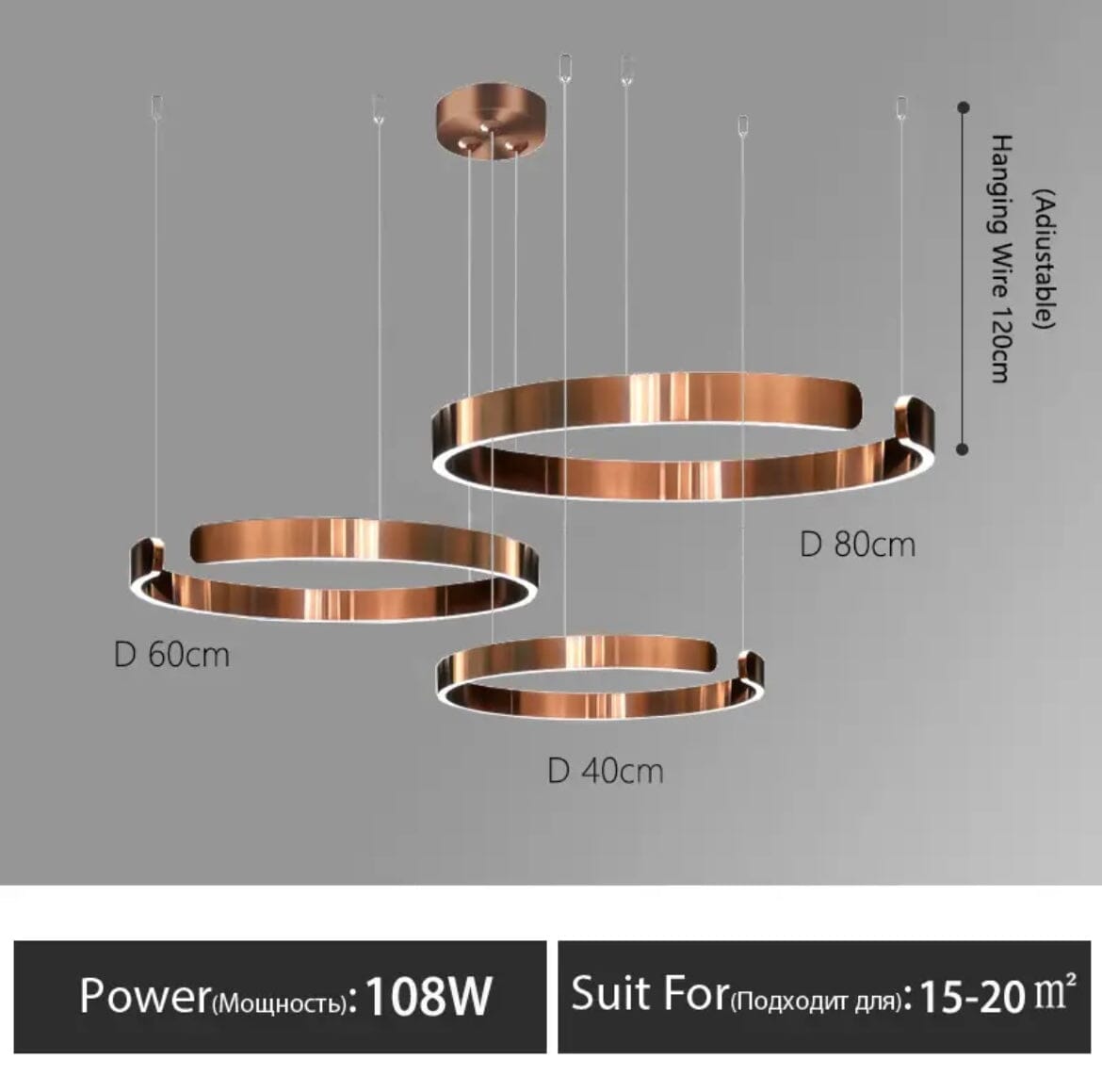 Simple Nordic Circle Chandelier Pendant Light Fixture