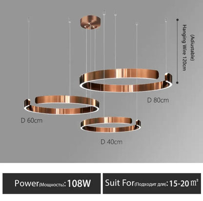 Simple Nordic Circle Chandelier Pendant Light Fixture