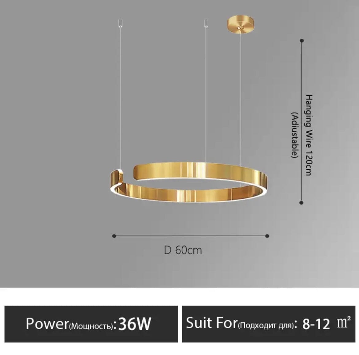 Simple Nordic Circle Chandelier Pendant Light Fixture