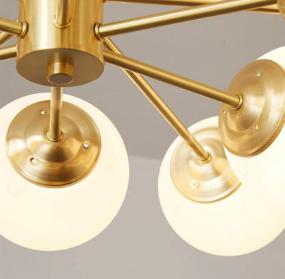 Luxury Gold Glass Ball Chandelier Light Fixture