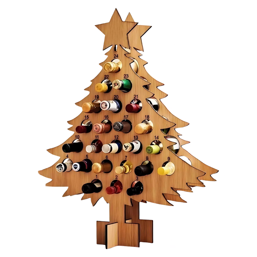 Wooden Christmas Countdown Calendar for Beer and Wine - Luxicro
