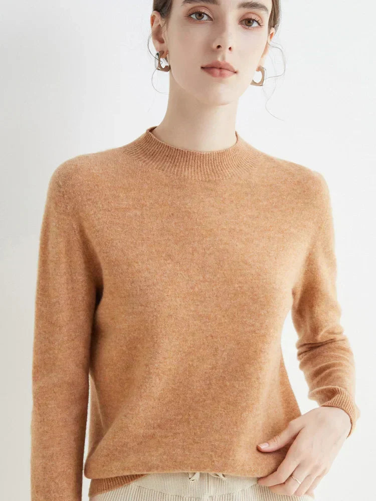 Cozy Crew Neck Wool Sweater for Women