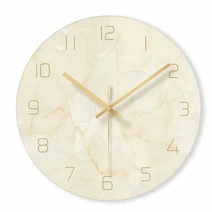 Luxury Marble Wall Clock with Golden Accents