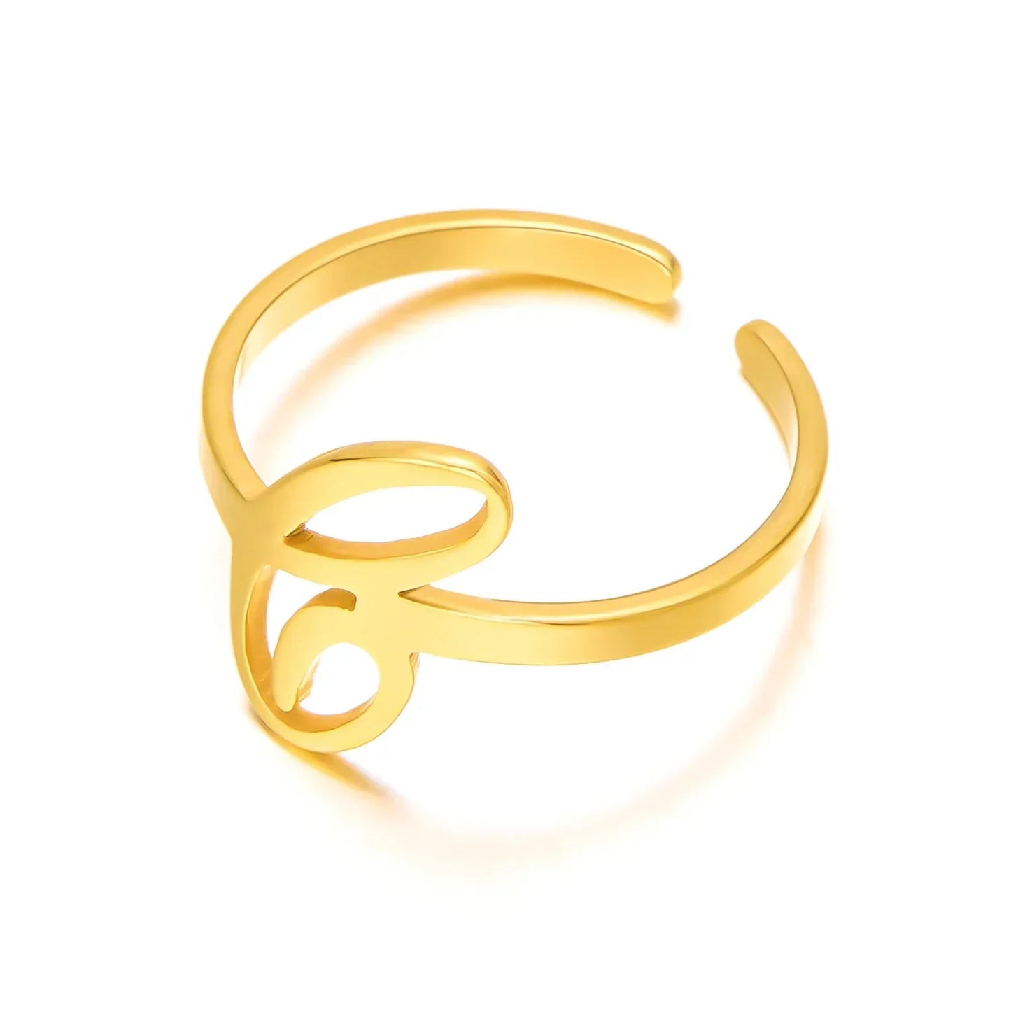 Custom Engraved Initial Silver Ring
