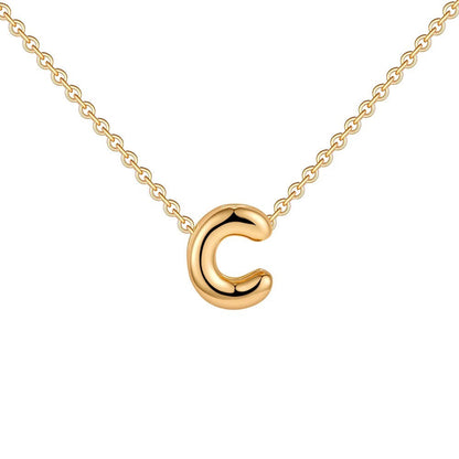 Dainty Engraved Letter Pendant Necklace