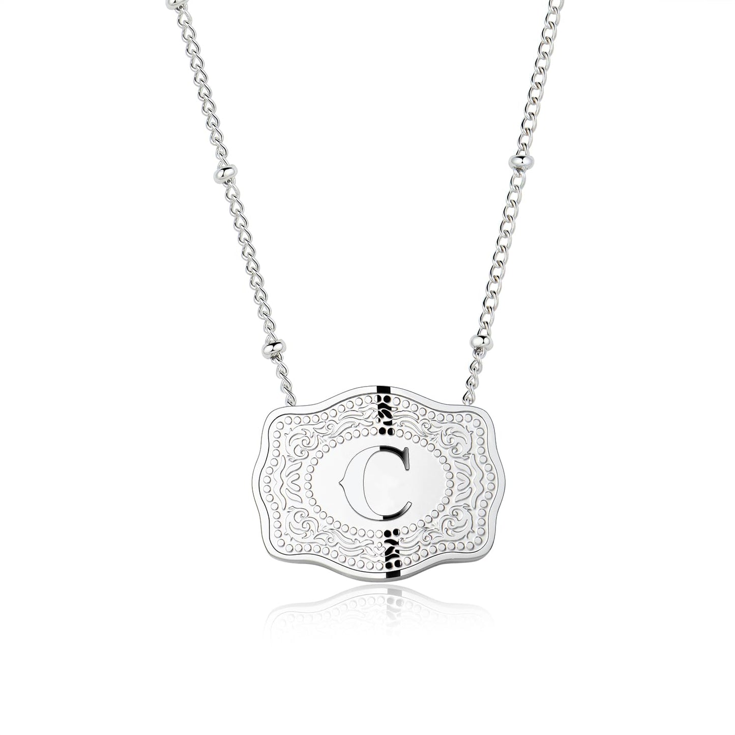 Dainty Monogram Pendant Necklace With Charm
