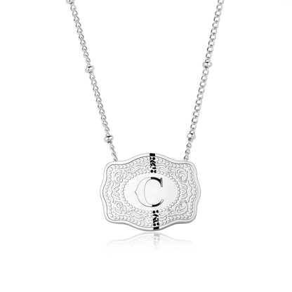 Dainty Monogram Pendant Necklace With Charm