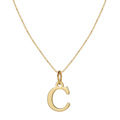 Classic 14k Gold Monogram Pendant Necklace