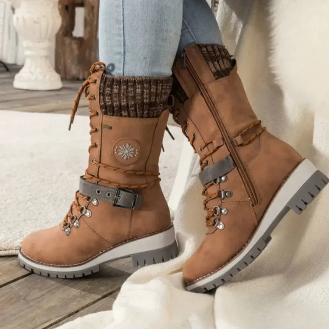 Insulated Women's Winter Boots - Warm Lace Up Design
