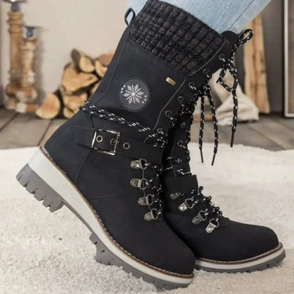 Insulated Women's Winter Boots - Warm Lace Up Design - Luxicro
