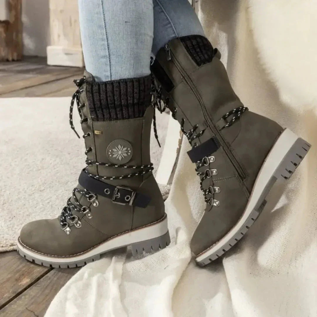 Insulated Women's Winter Boots - Warm Lace Up Design