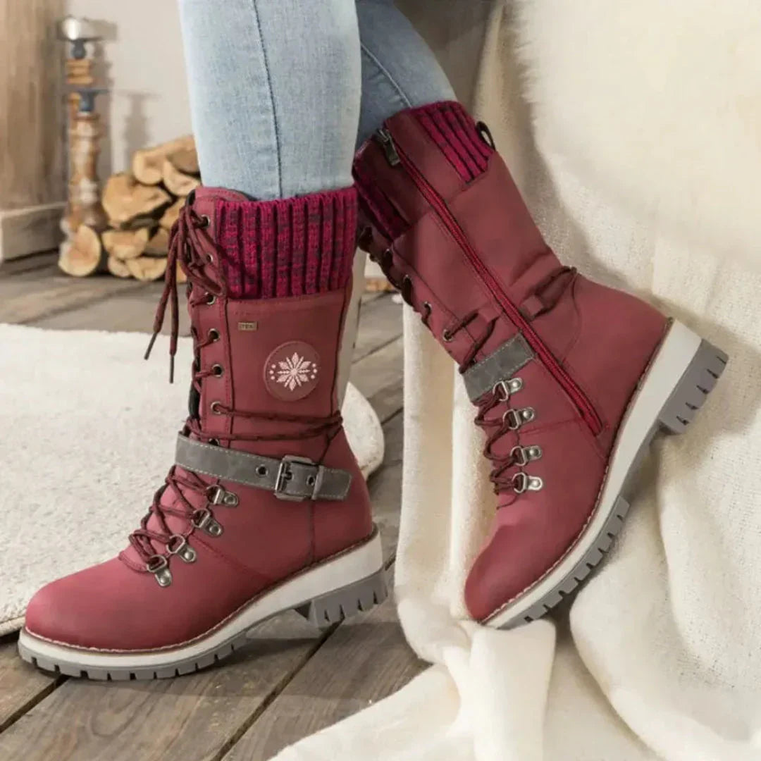 Insulated Women's Winter Boots - Warm Lace Up Design
