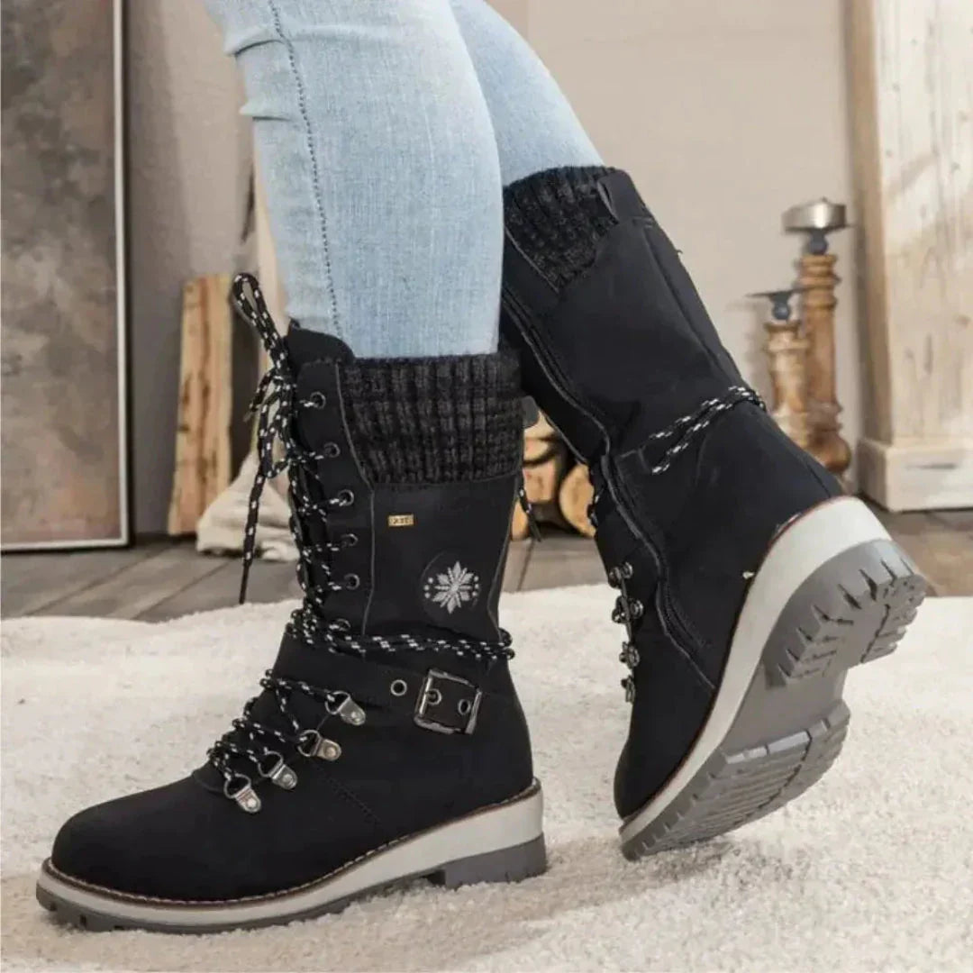 Insulated Women's Winter Boots - Warm Lace Up Design