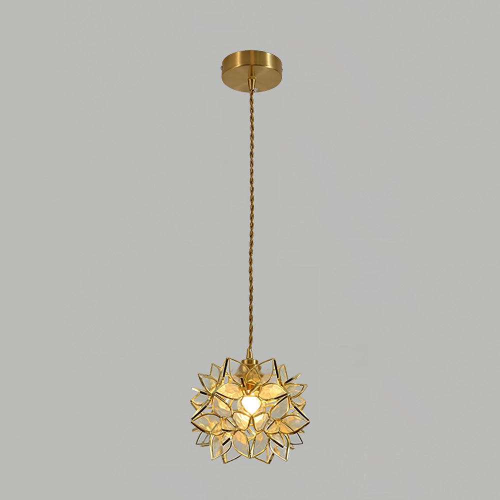 Stylish Glass Drop Pendant Light With Chrome Frame - Luxicro