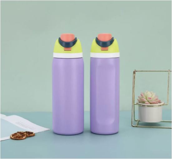 Leak Resistant Thermal Stainless Steel Drink Bottle with Straw