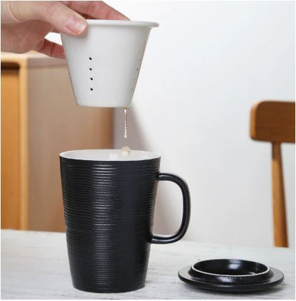 Premium Ceramic Tea Steeper Cup With Lid