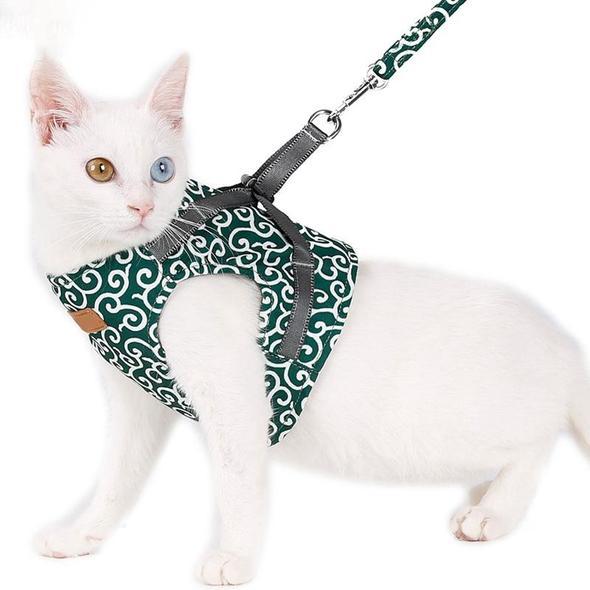 Comfortable Cat Harness and Leash Set for Walking - Luxicro