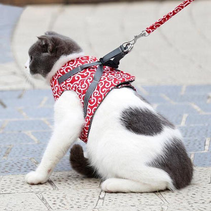 Comfortable Cat Harness and Leash Set for Walking