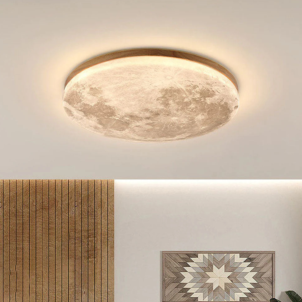 3D Moon LED Dimmable Bedroom Ceiling Light Fixture