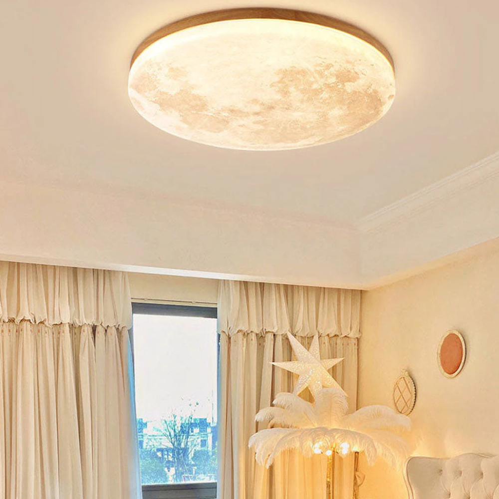 Stylish Glow in Dark Moon Ceiling Lamp