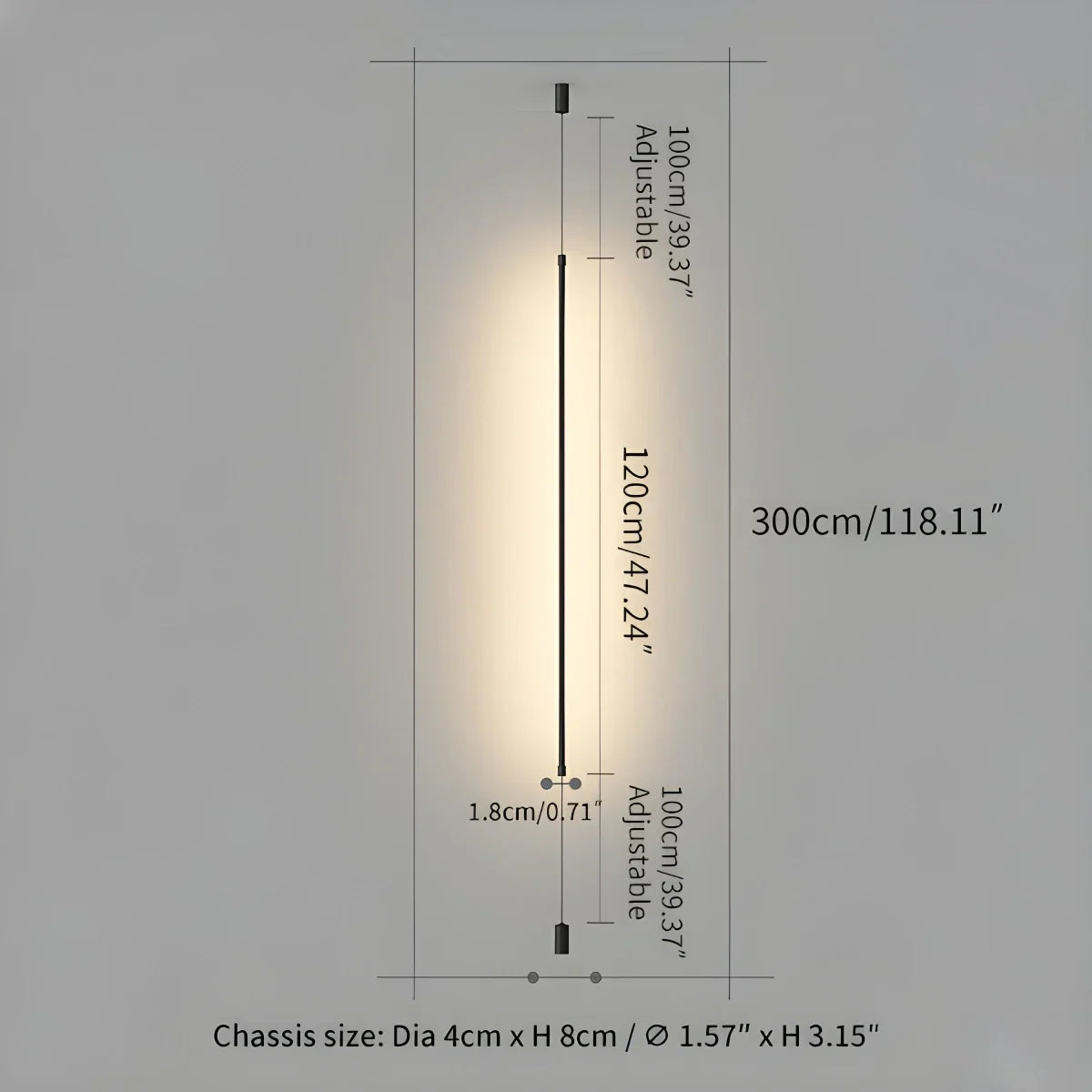 Tall Sleek Floor Ceiling Lamp
