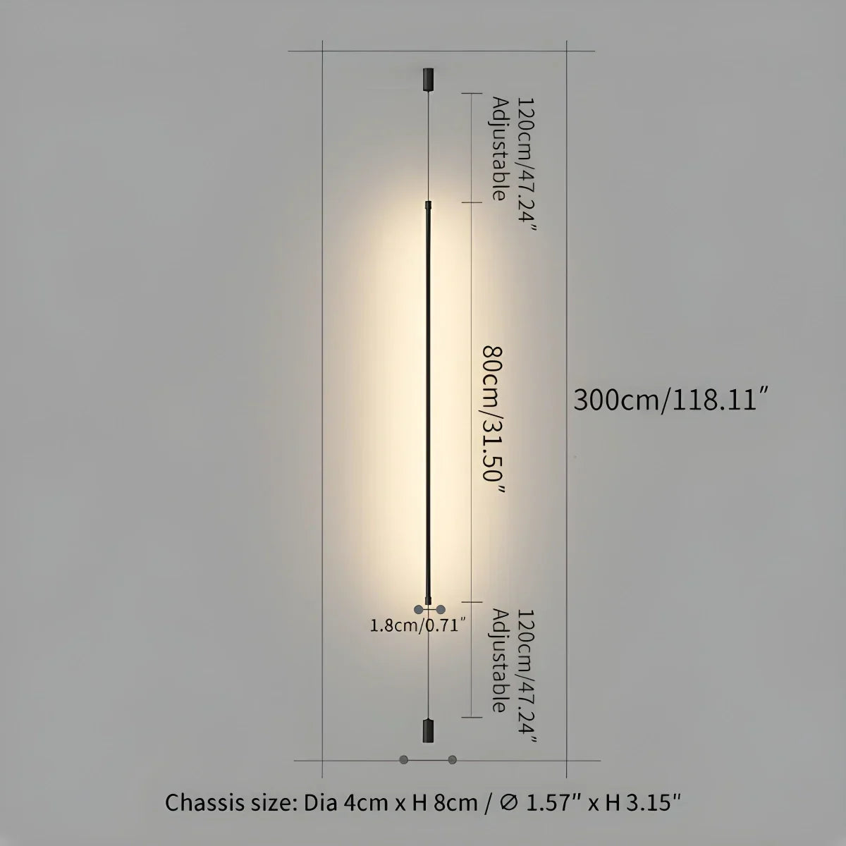 Tall Sleek Floor Ceiling Lamp
