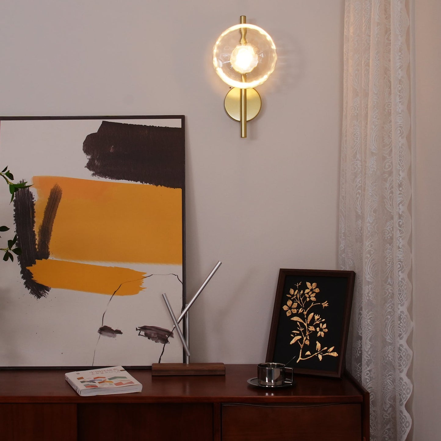 Simple Circular Glass Wall Lamp