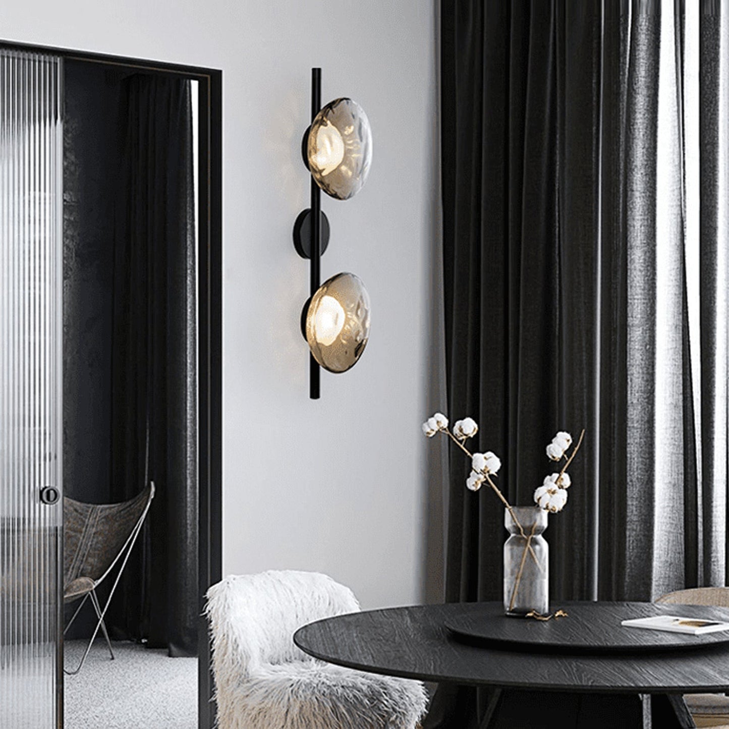 Simple Circular Glass Wall Lamp